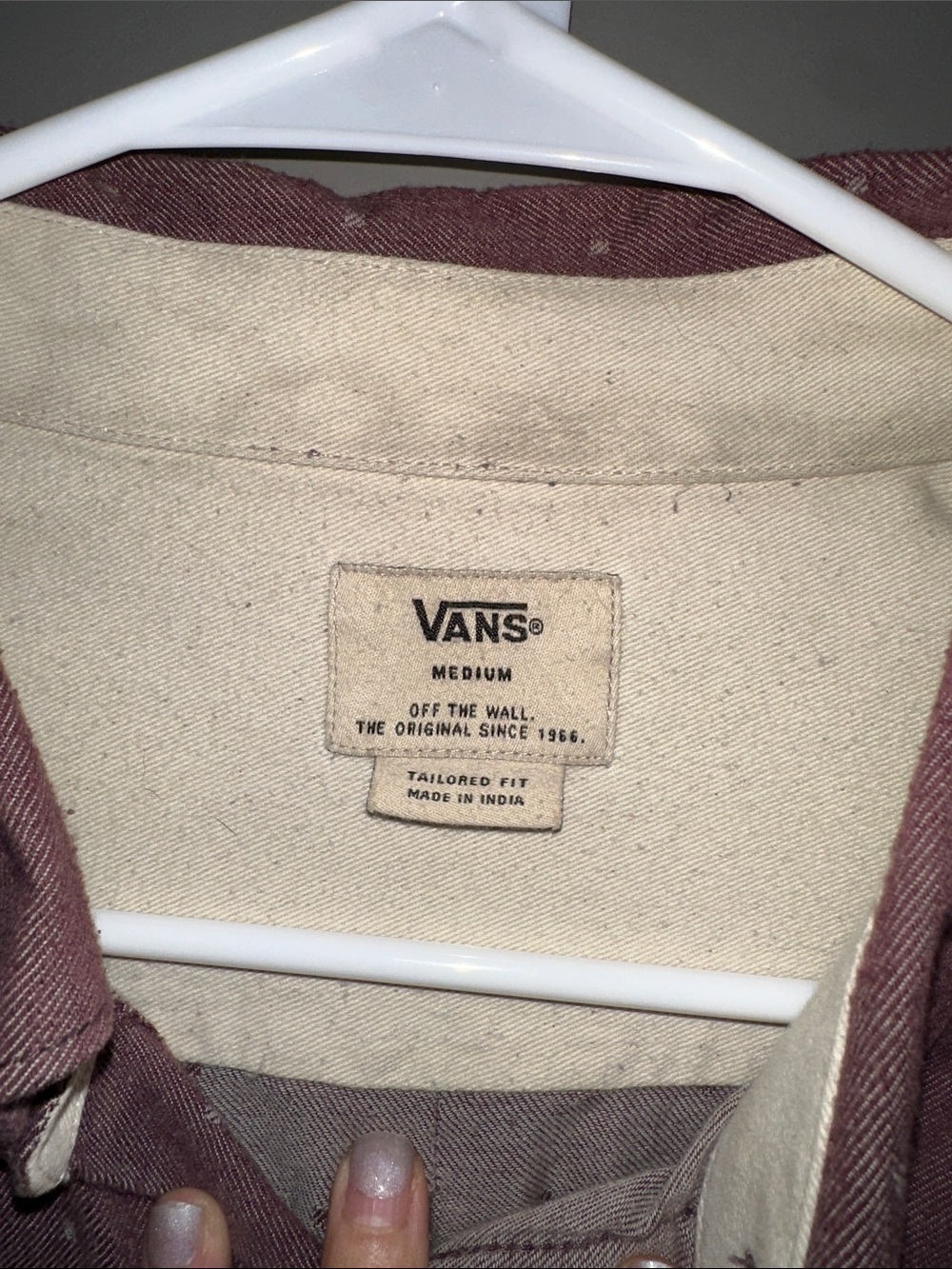 Vans Men's Burgundy Dot-Print Button-Down Shirt - Picture 4 of 4